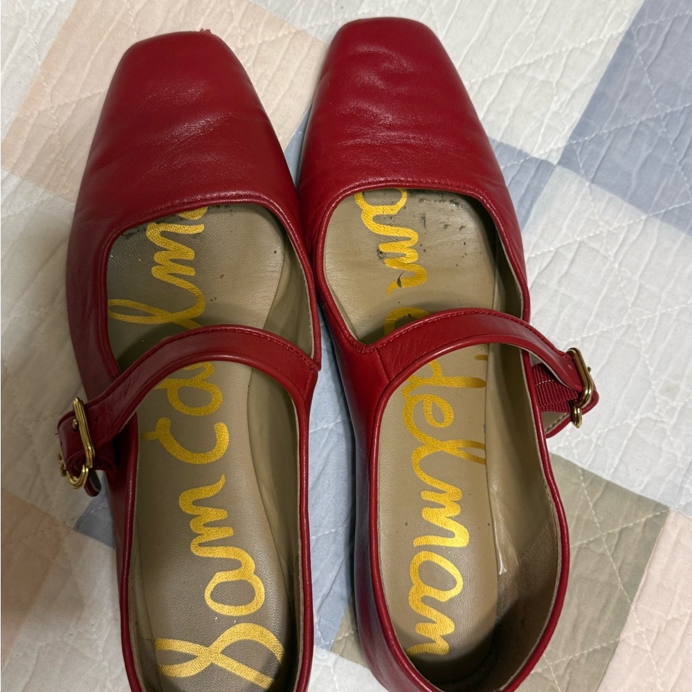 Sam Edelman Red Mary Jane Flats